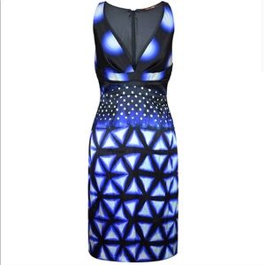 ROBERTO CAVALLI Sleeveless BlueSilk Cocktail Dress